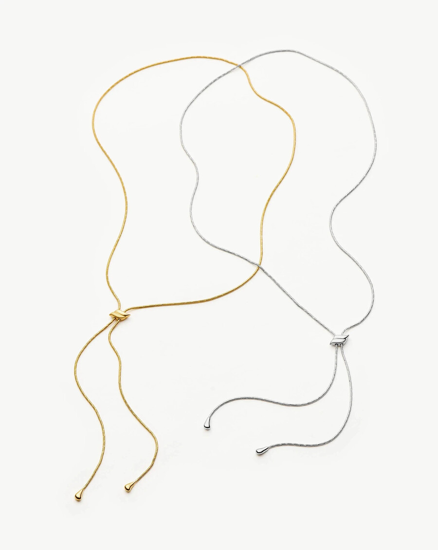 collier savi slider à maillons lariat - or