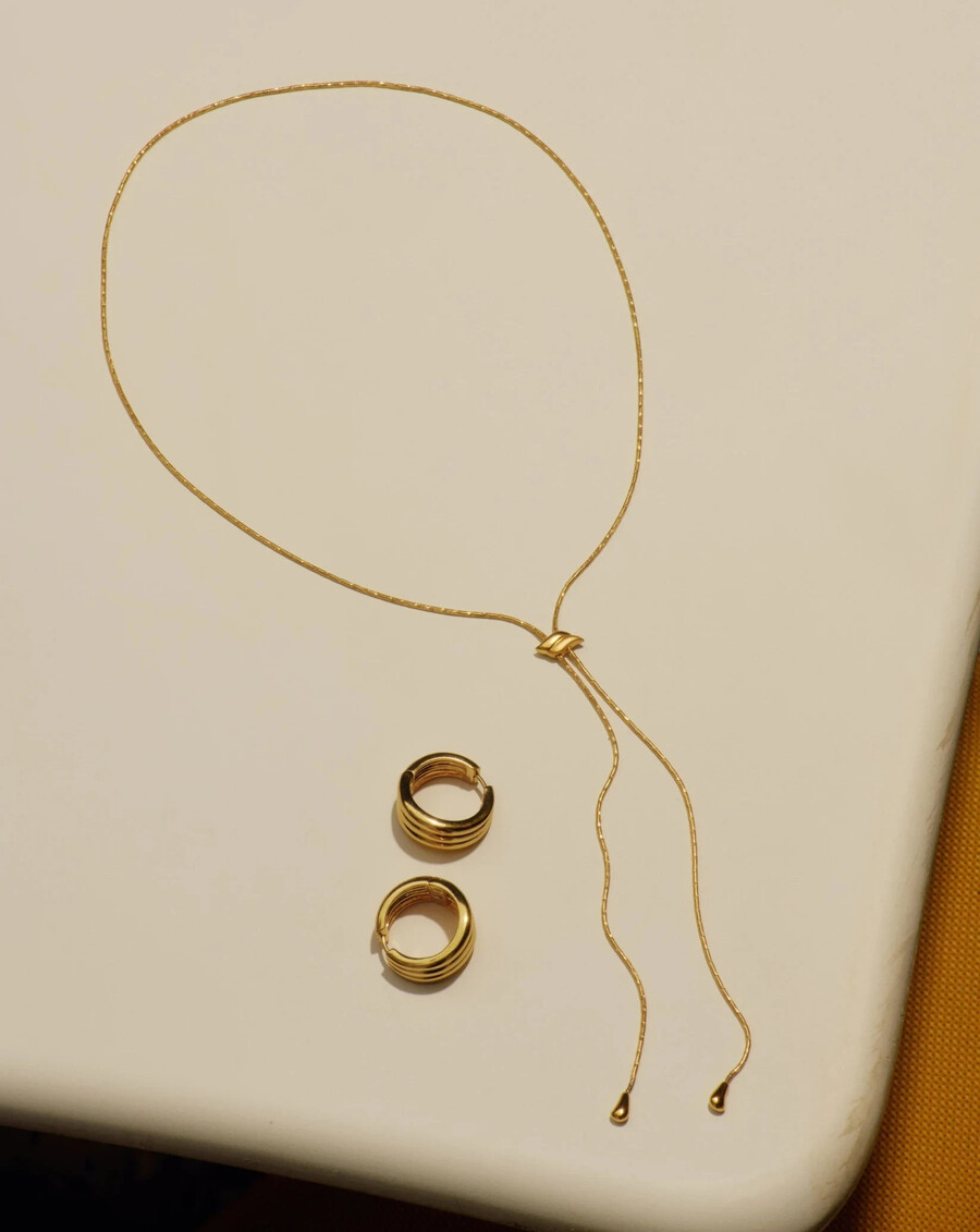 collier savi slider à maillons lariat - or