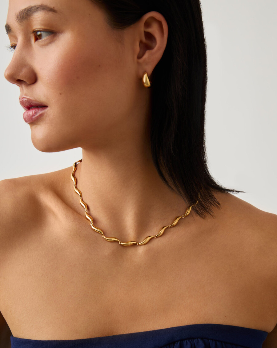 collier à maillons savi signature - or