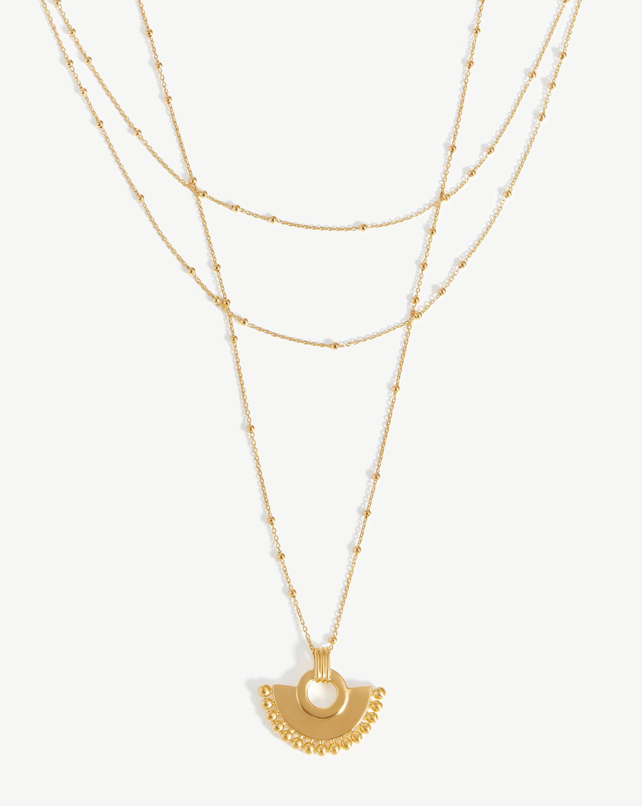 ensemble collier et chaîne éventail zenyu - vermeil en or 18 carats