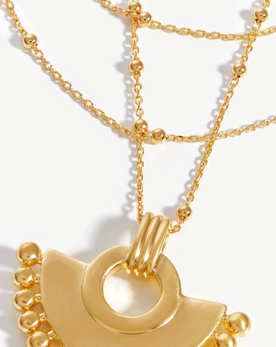 ensemble collier et chaîne éventail zenyu - vermeil en or 18 carats