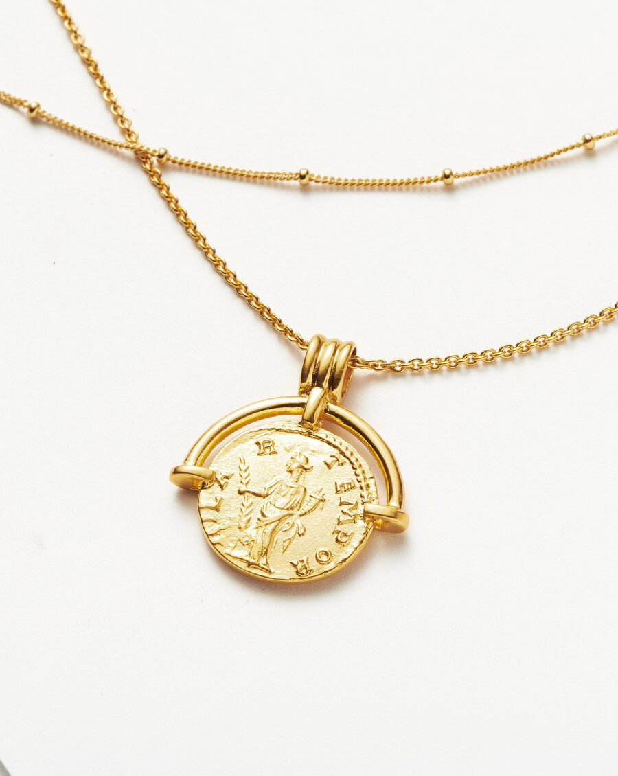 ensemble collier et chaîne à maillons romains lucy williams - or