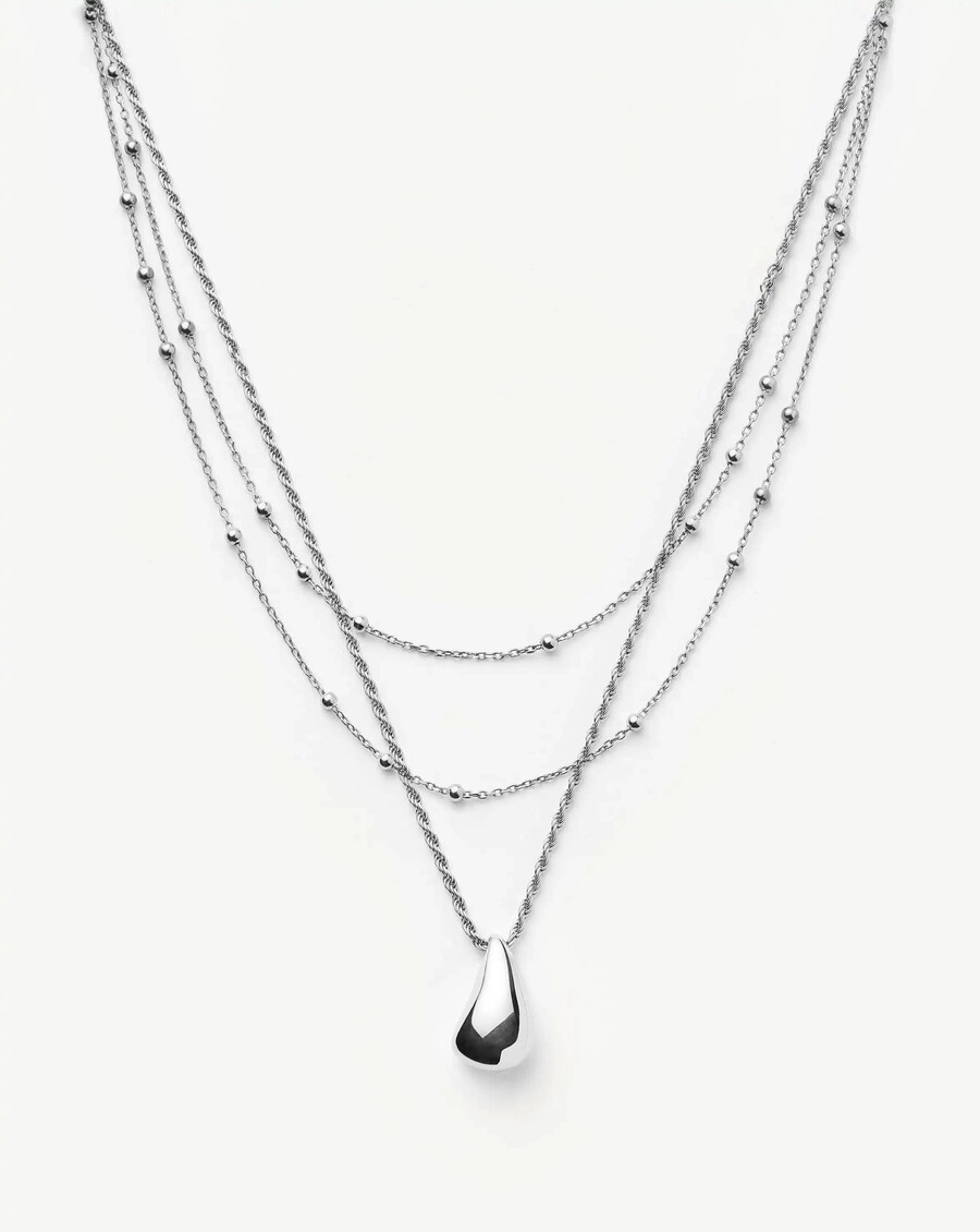 ensemble pendentif goutte savi et double collier