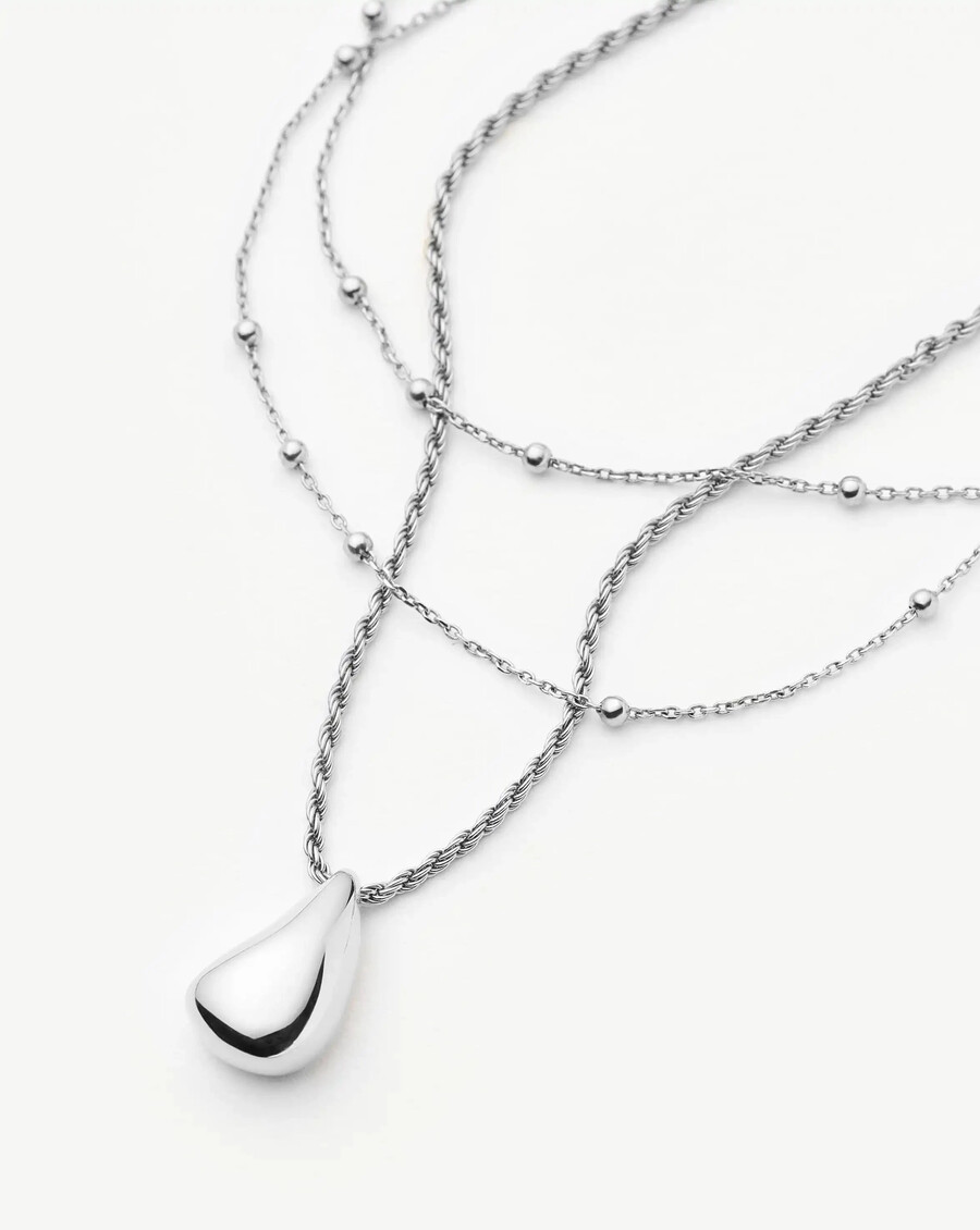 ensemble pendentif goutte savi et double collier