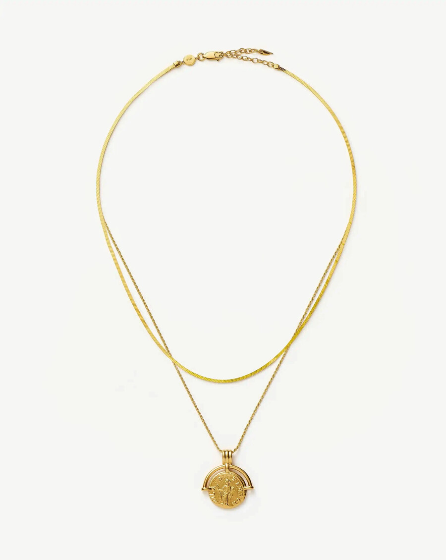 ensemble collier lucy williams en or avec arc romain et serpent