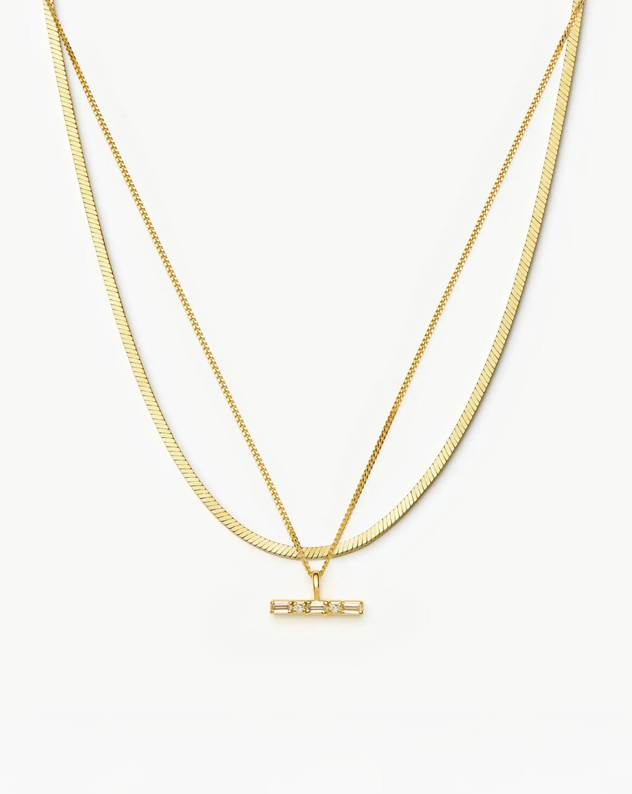 ensemble de colliers lucy williams square snake et t-bar