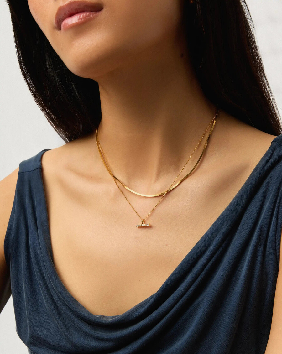 ensemble de colliers lucy williams square snake et t-bar