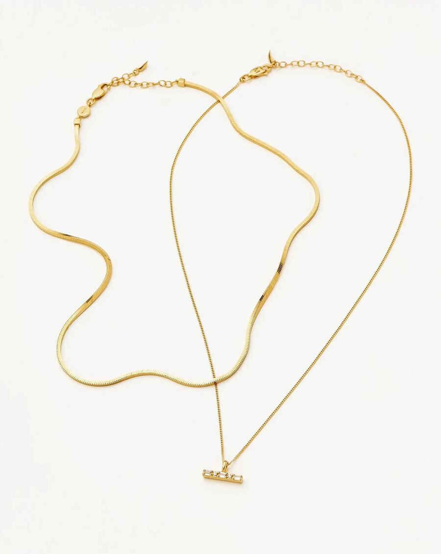 ensemble de colliers lucy williams square snake et t-bar