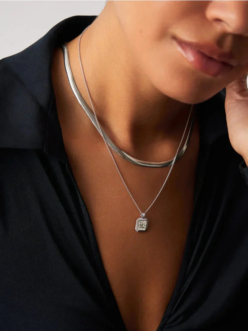 ensemble collier et boucles doreilles à breloques avec pierre de naissance de mars - argent