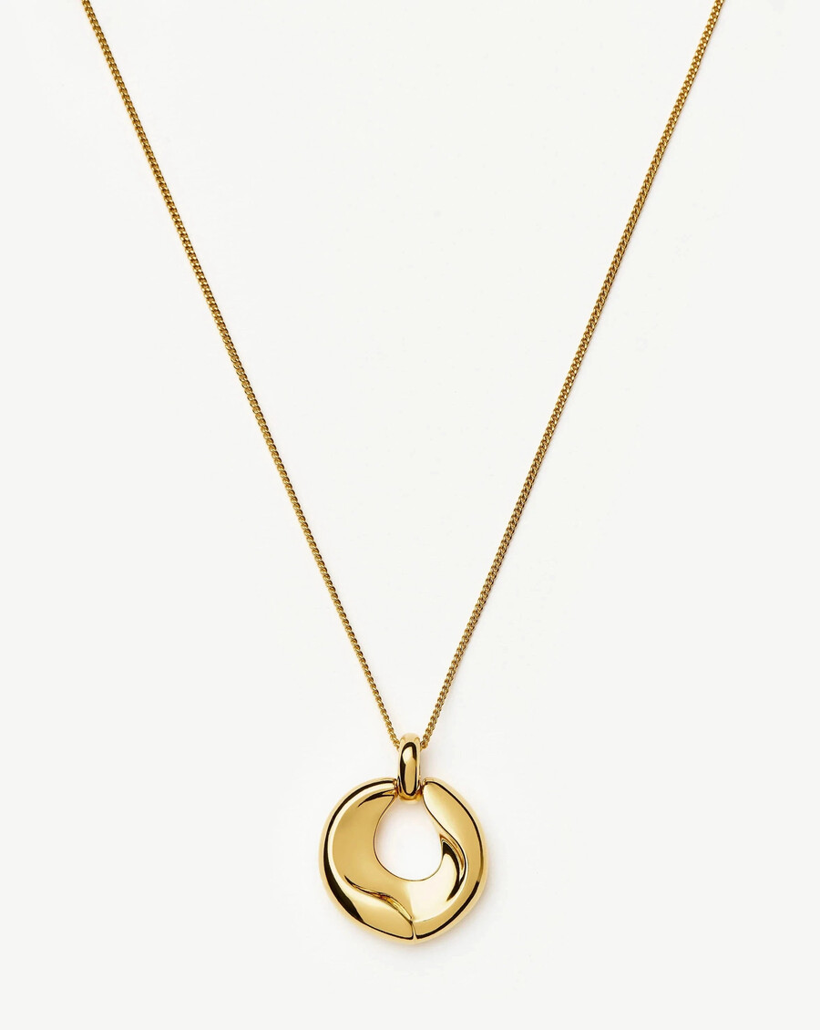 collier pendentif sculptural ridge en or fondu