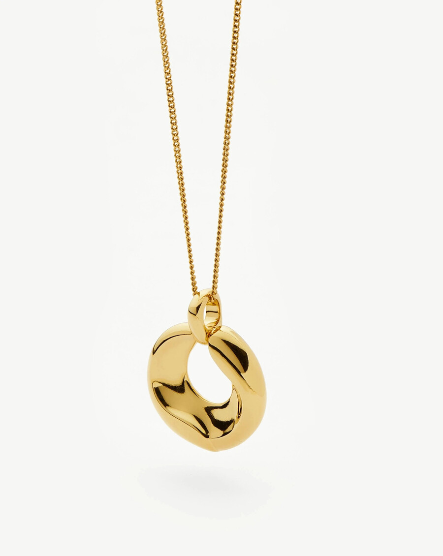 collier pendentif sculptural ridge en or fondu