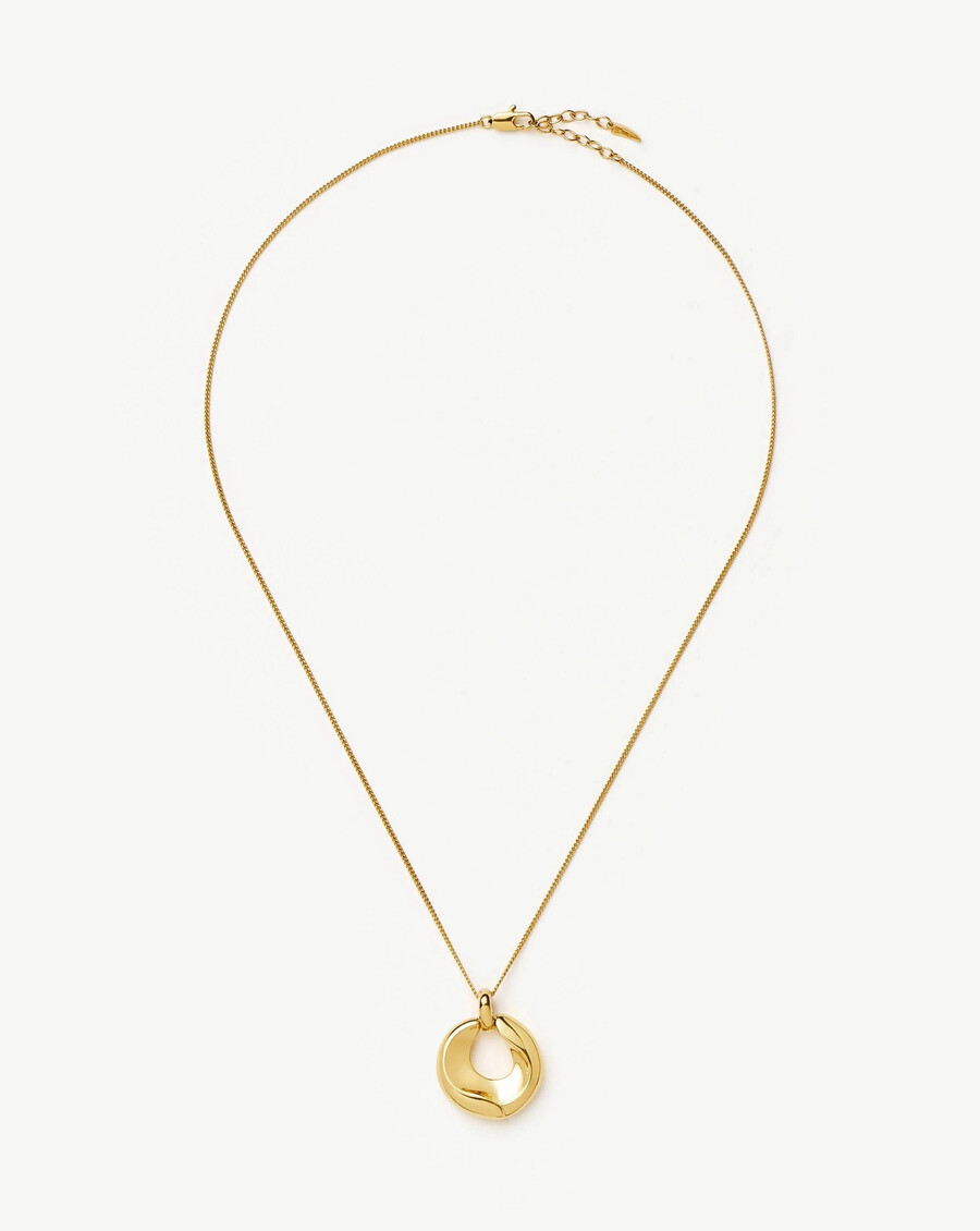 collier pendentif sculptural ridge en or fondu