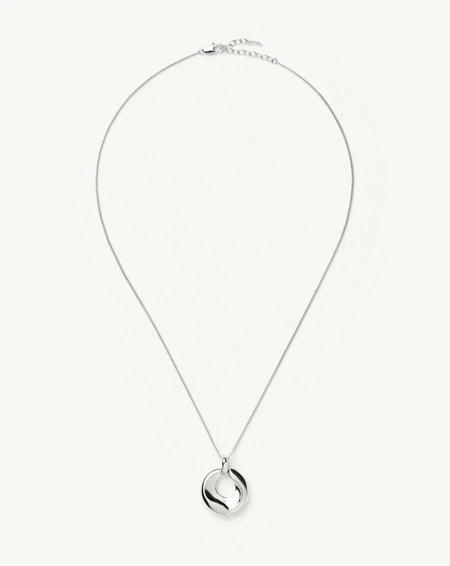 collier pendentif sculptural ridge en argent fondu