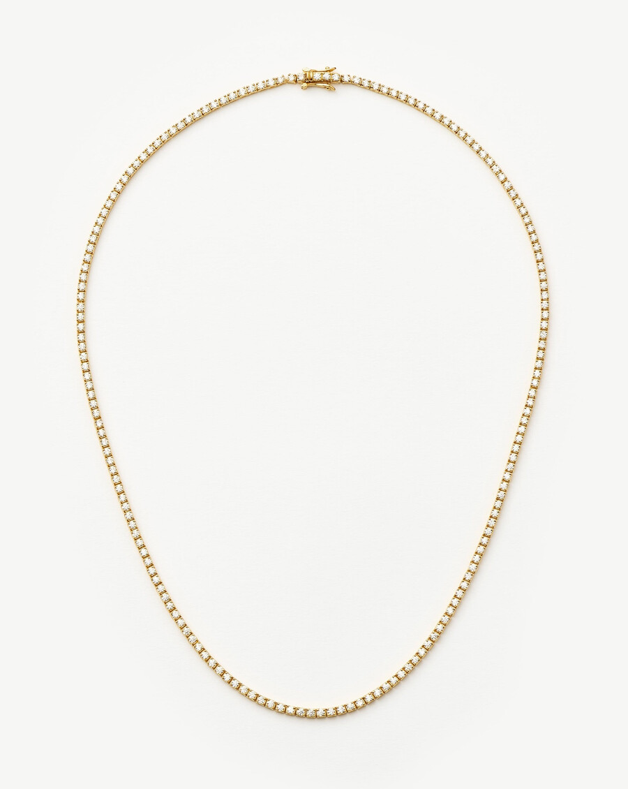 collier de tennis classique - vermeil en or 18 carats