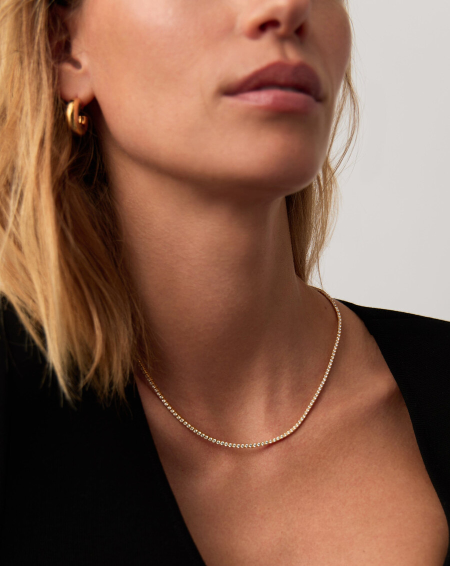collier de tennis classique - vermeil en or 18 carats