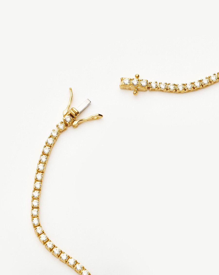 collier de tennis classique - vermeil en or 18 carats