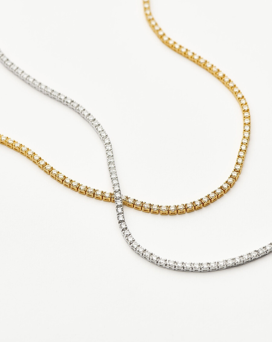 collier de tennis classique - vermeil en or 18 carats
