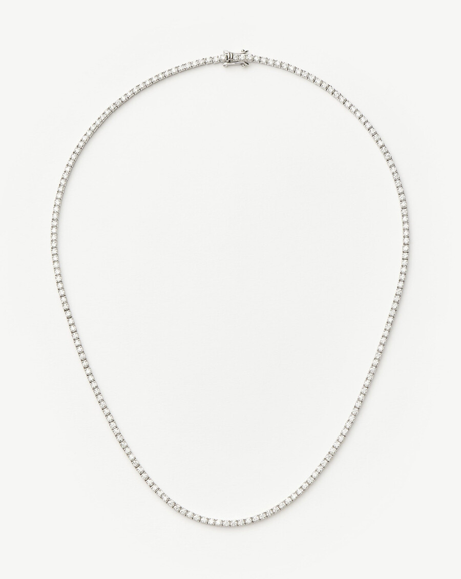 collier de tennis classique - argent sterling
