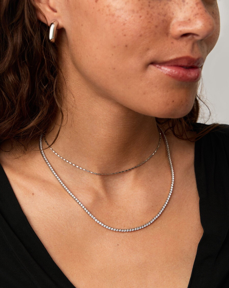 collier de tennis classique - argent sterling