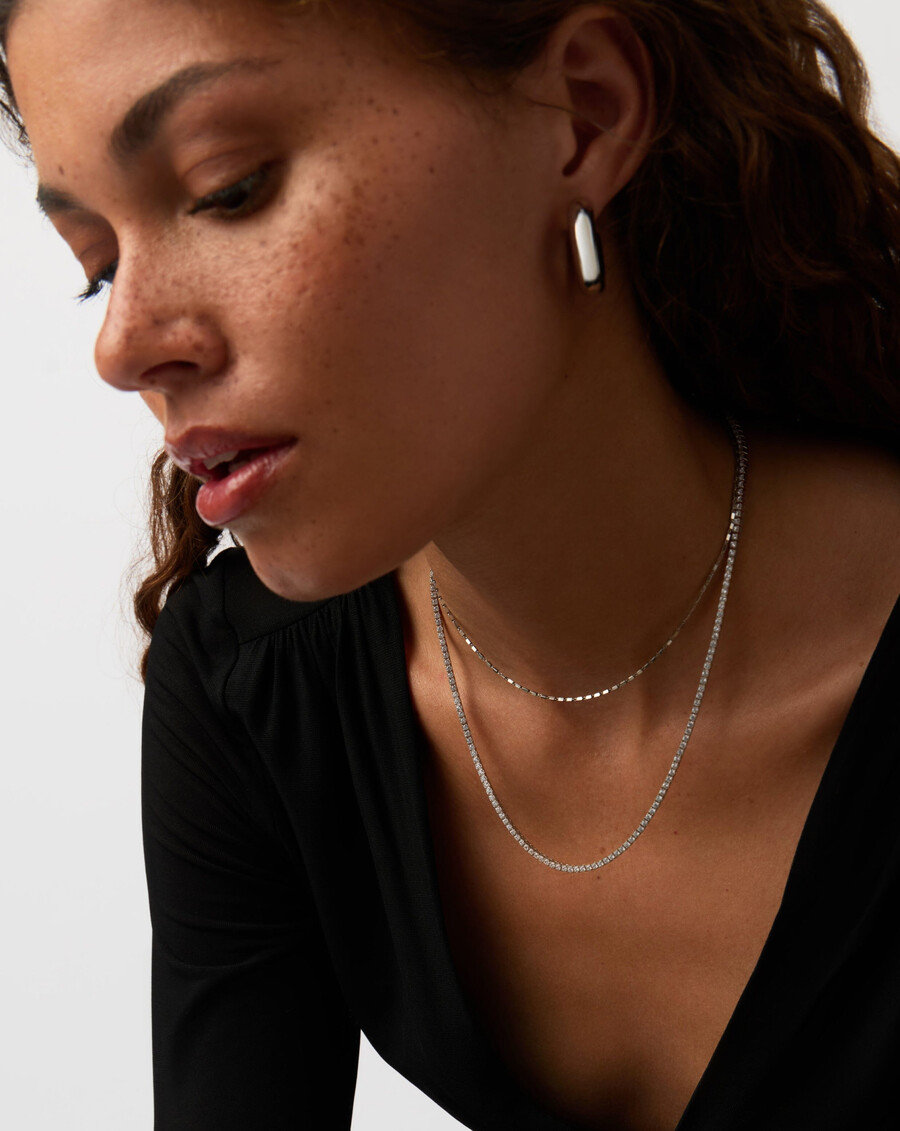collier de tennis classique - argent sterling