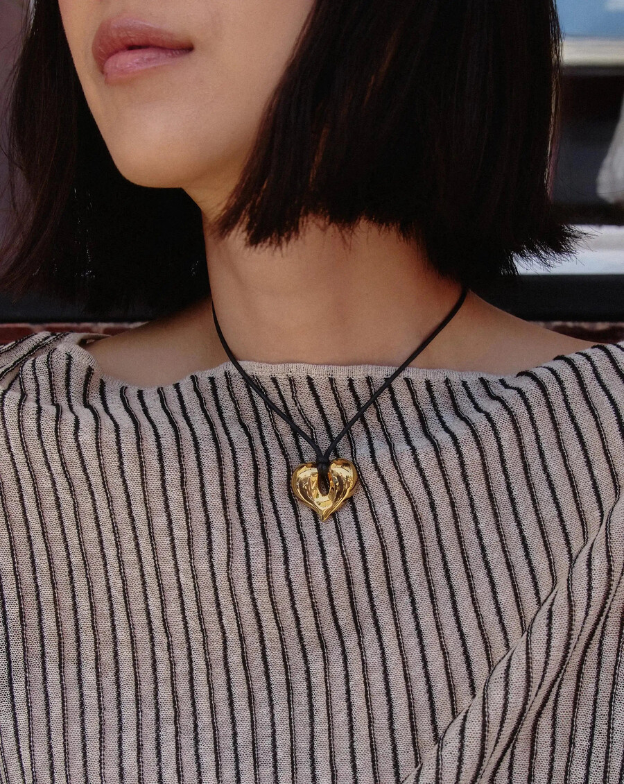 collier pendentif cœur en or fondu