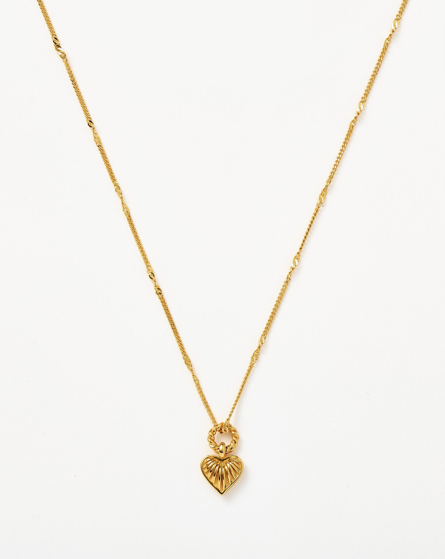 collier pendentif cœur mini ridge - or