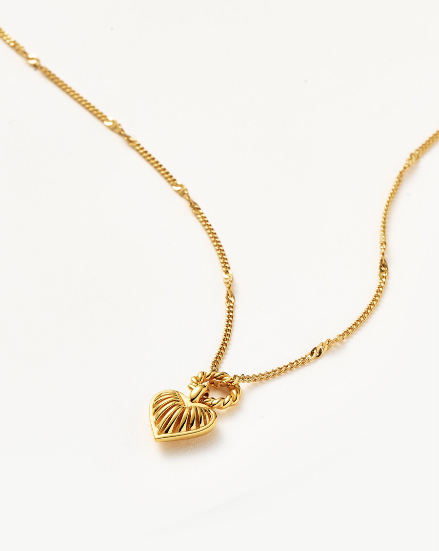 collier pendentif cœur mini ridge - or