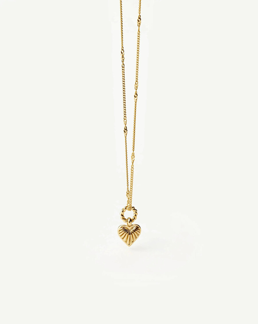 collier pendentif cœur mini ridge - or