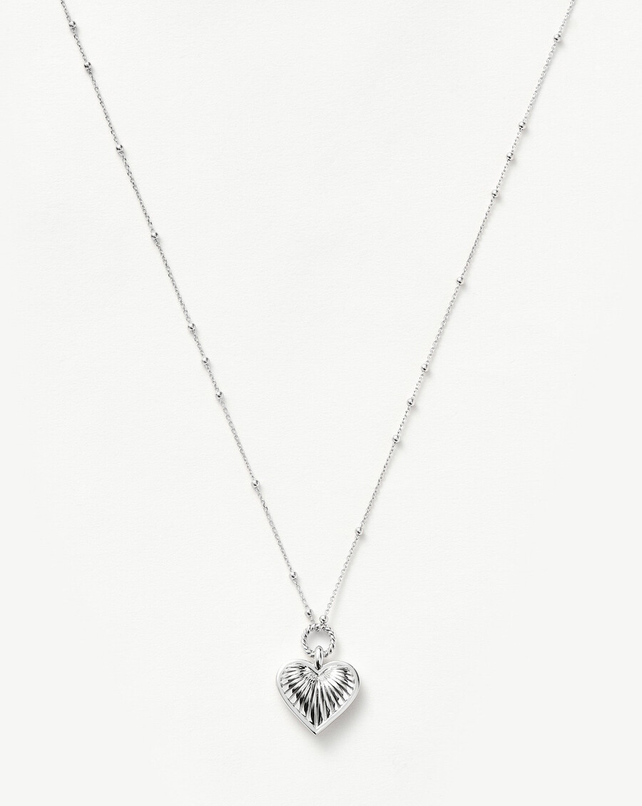 collier pendentif cœur ridge - plaqué argent