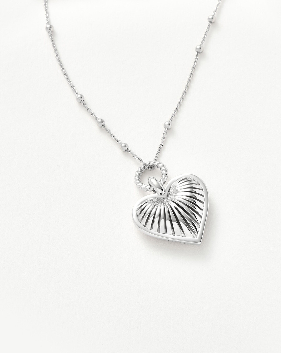 collier pendentif cœur ridge - plaqué argent