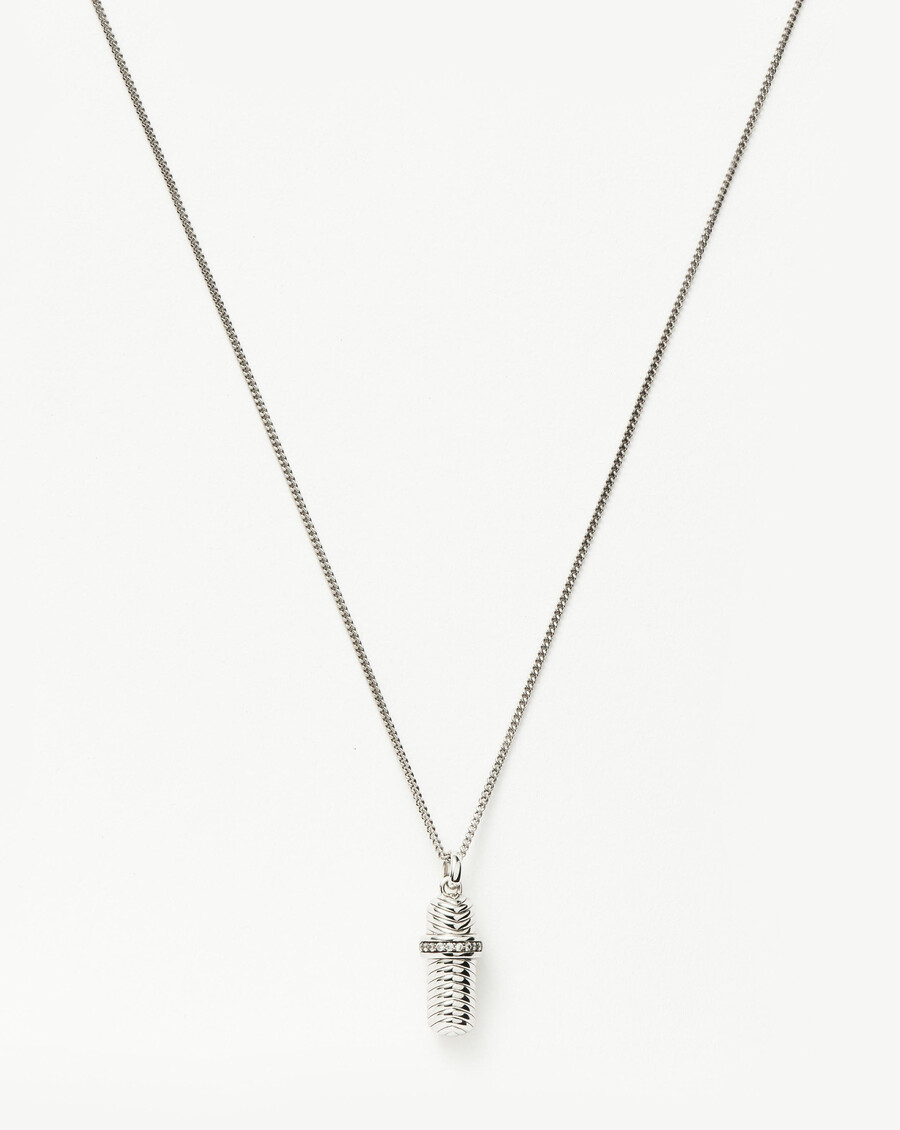 collier pendentif ridge en argent avec message dans une bouteille