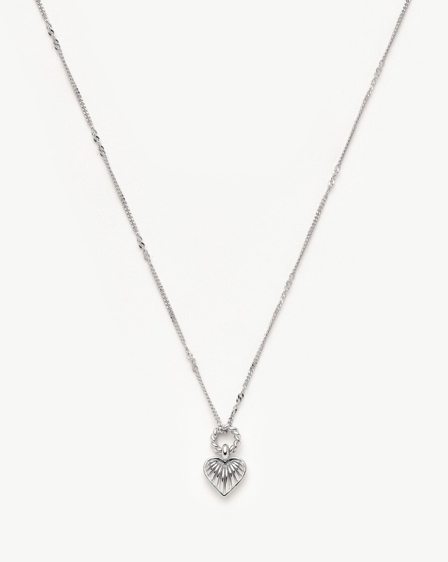 collier pendentif cœur mini ridge - argent sterling