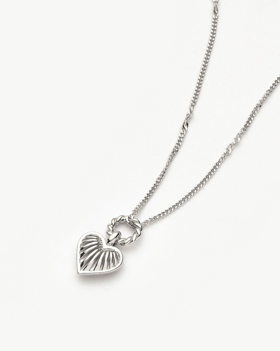 collier pendentif cœur mini ridge - argent sterling