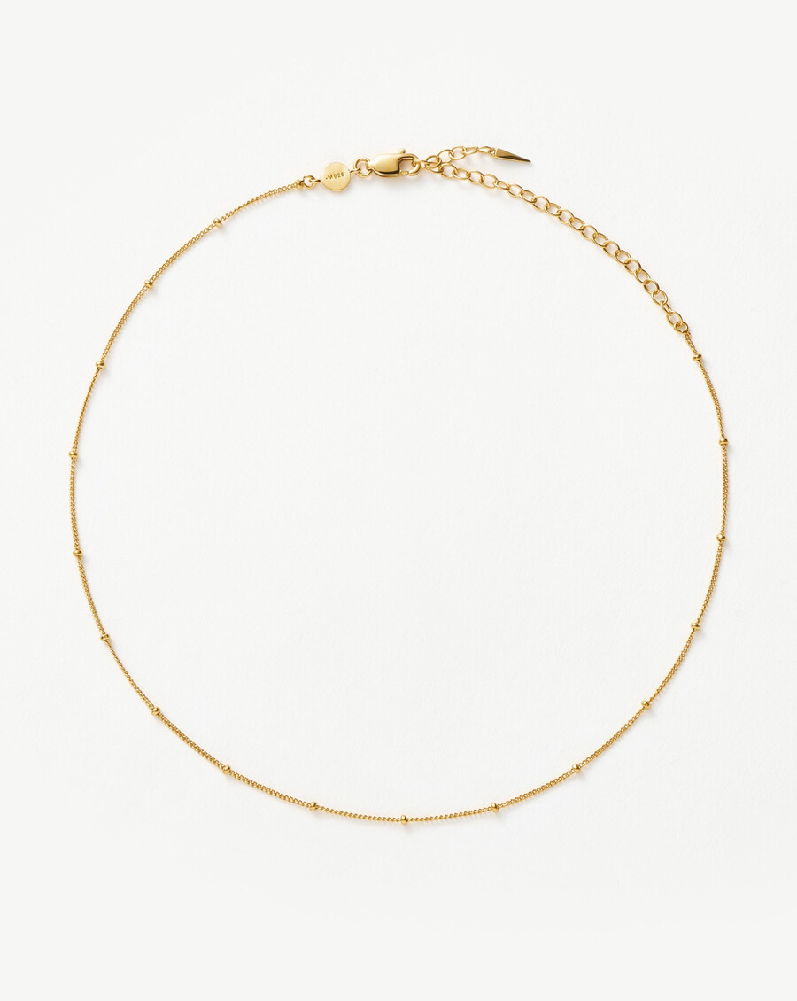 collier ras du cou à maillons à ressorts - vermeil en or 18 carats