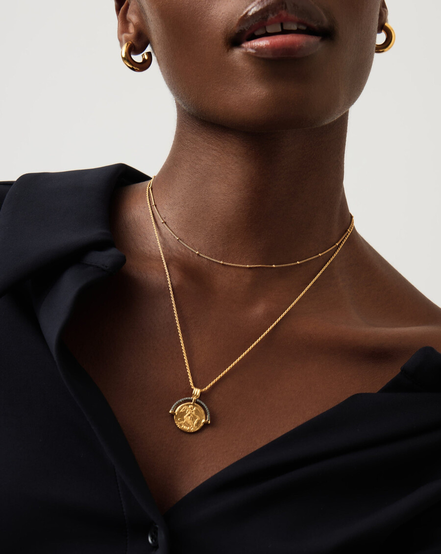 collier ras du cou à maillons à ressorts - vermeil en or 18 carats