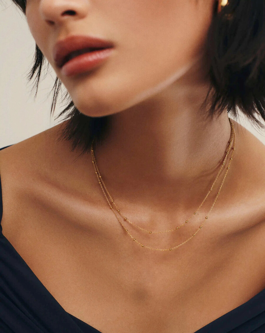 collier double chaîne en or
