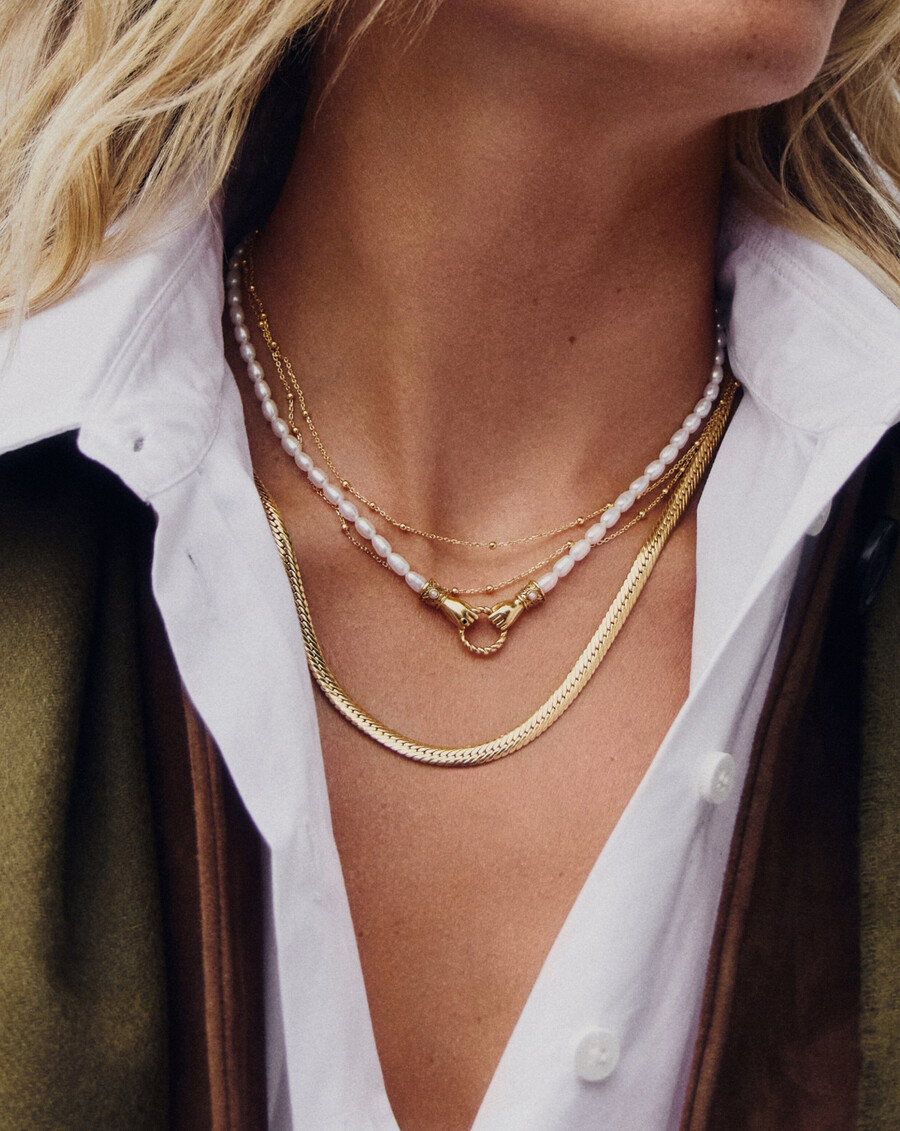 collier double chaîne en or