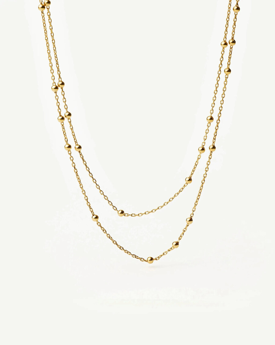 collier double chaîne en or