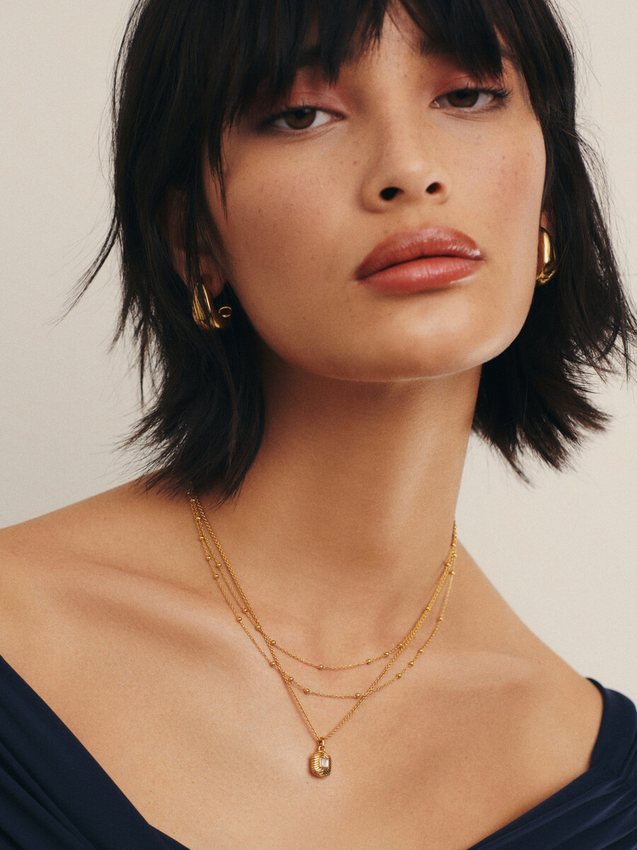collier double chaîne en or