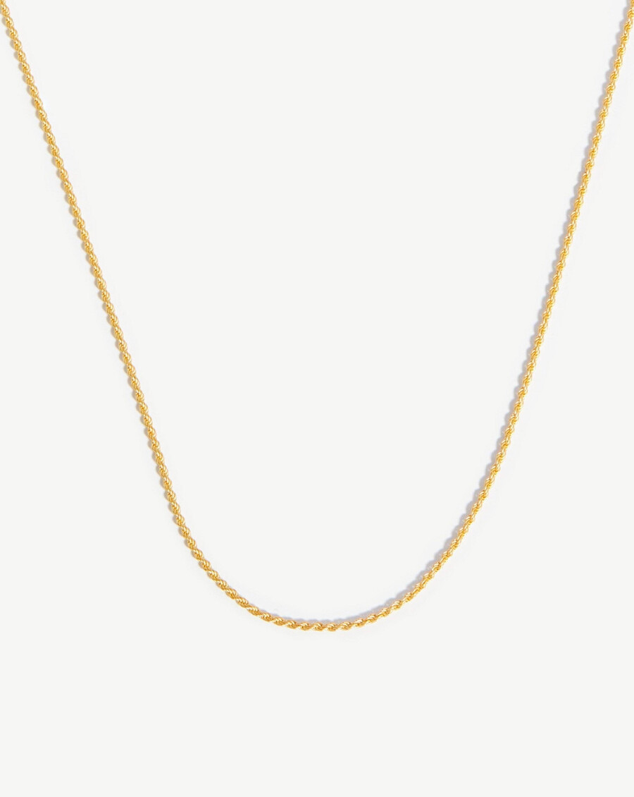 collier à chaîne corde moyenne - vermeil en or 18 carats