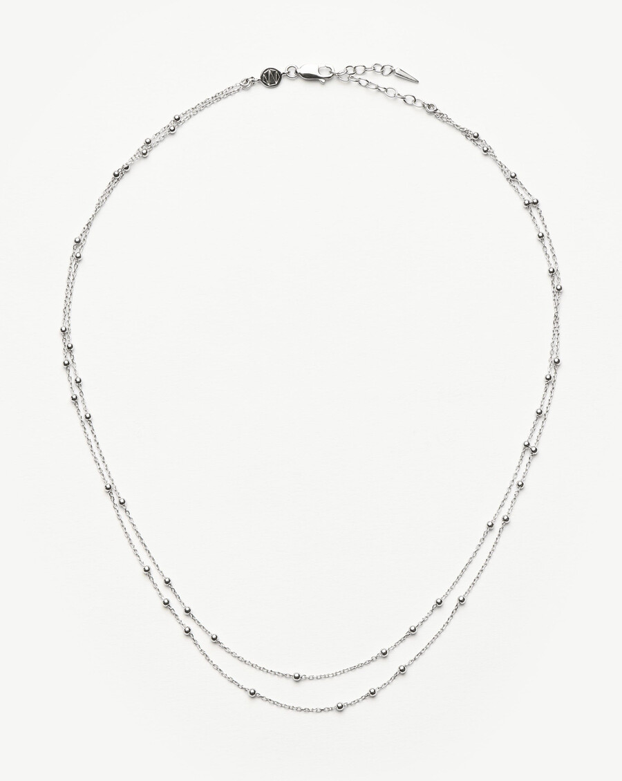 collier double chaîne en argent