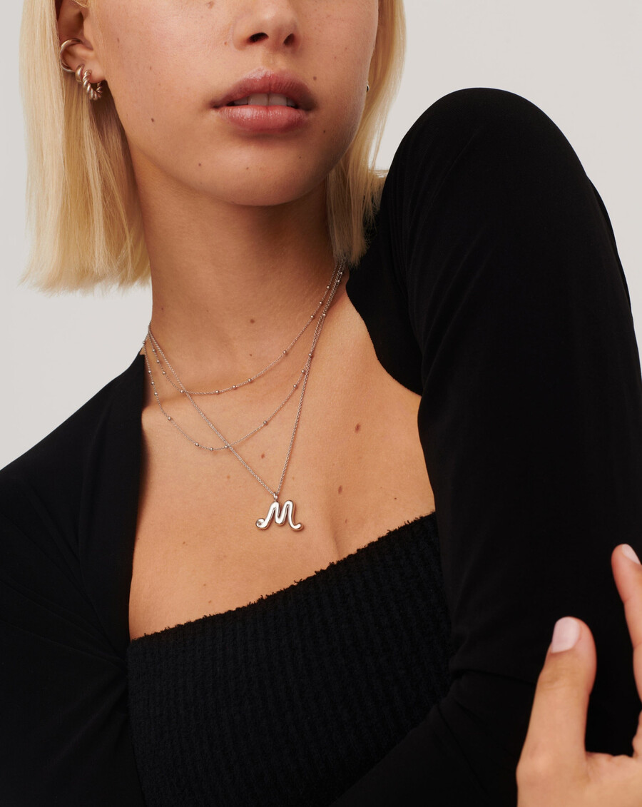 collier double chaîne en argent