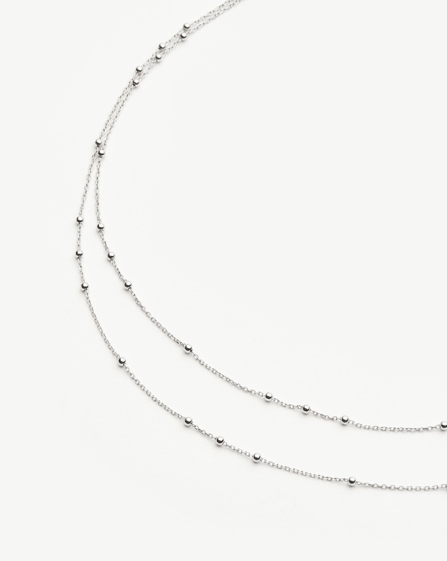 collier double chaîne en argent