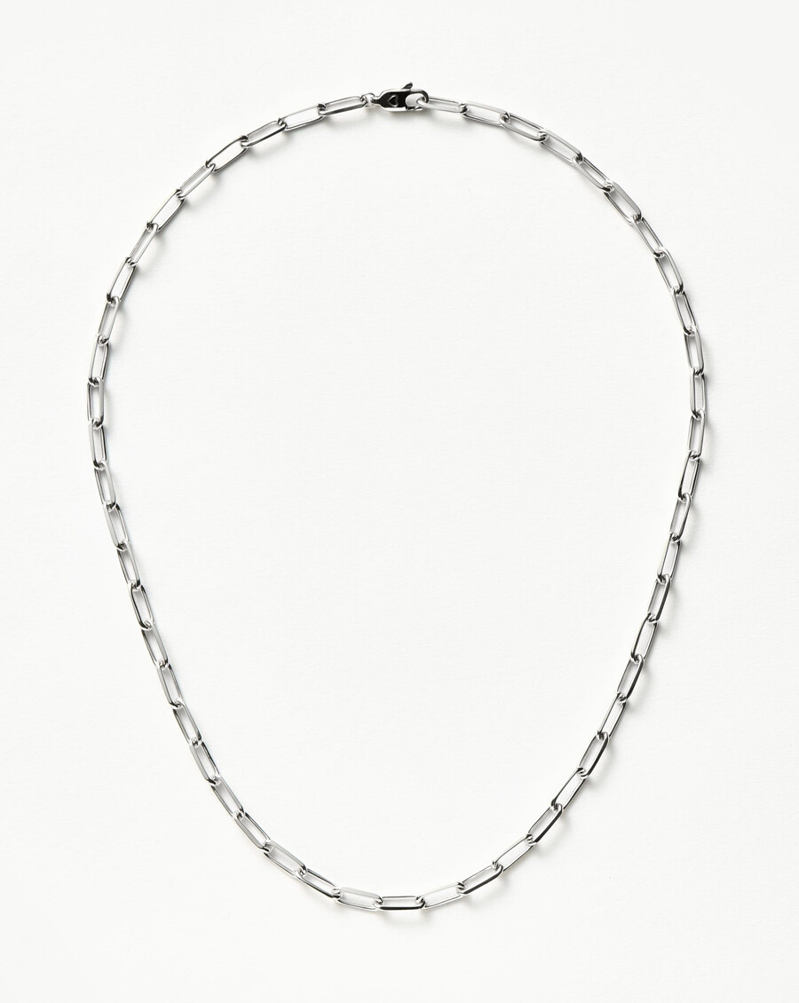 collier classique à mini chaîne courte en argent avec trombone