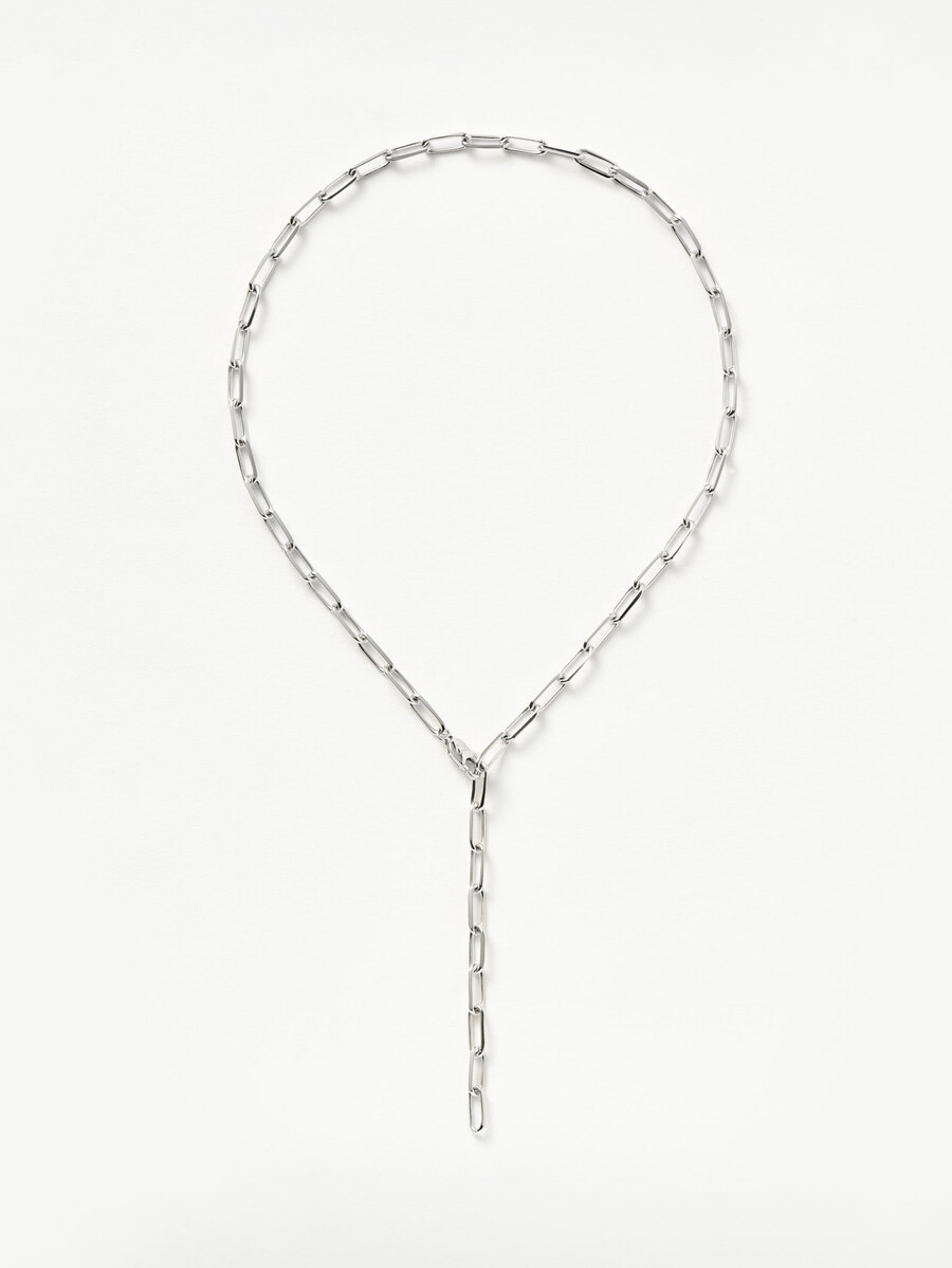 collier classique à mini chaîne courte en argent avec trombone