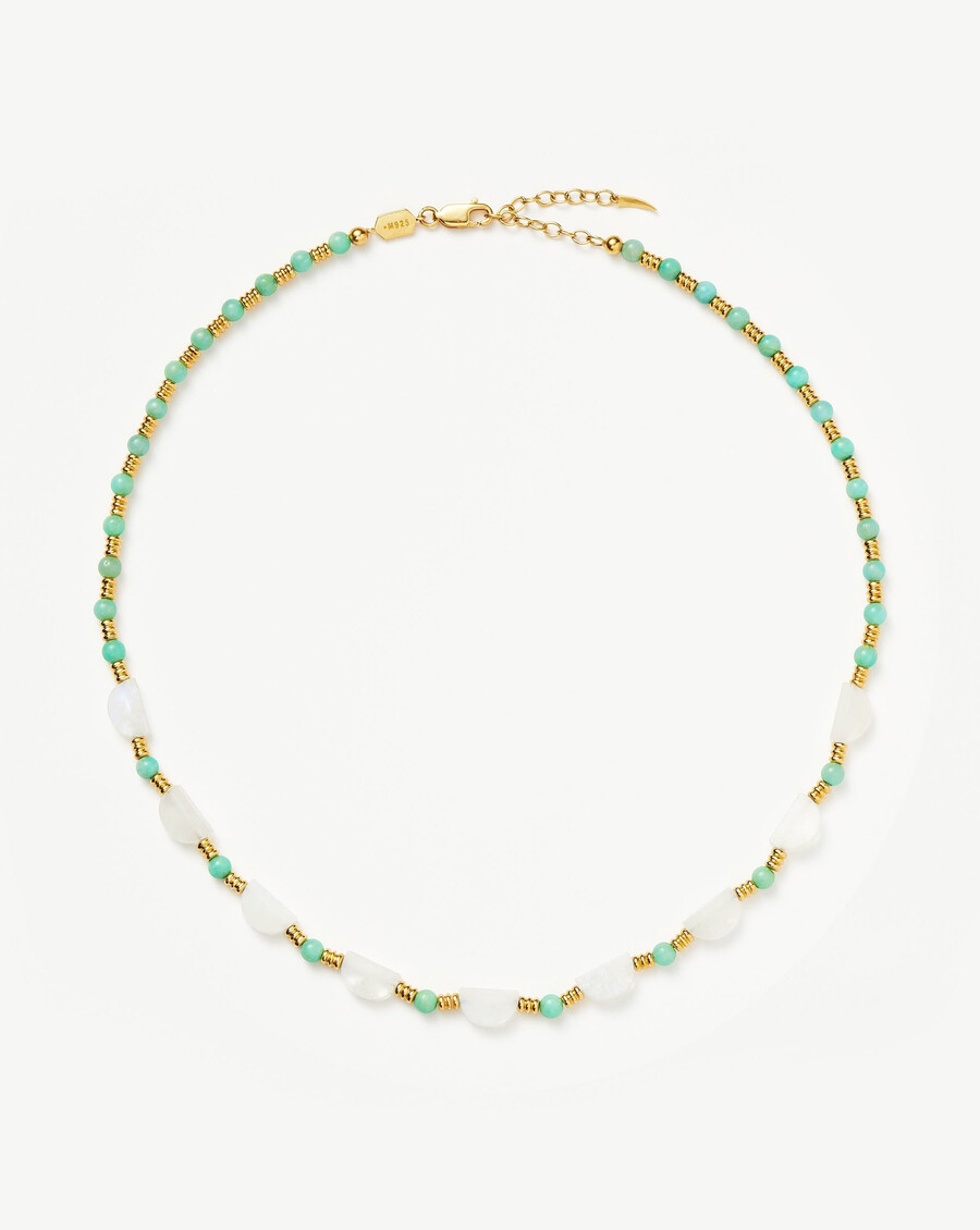 collier ras du cou en perles de pierres précieuses zenyu