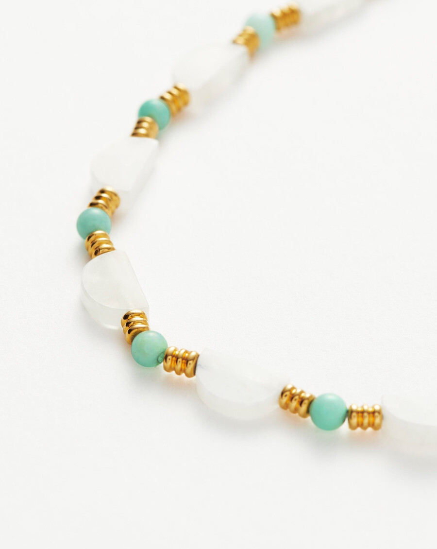 collier ras du cou en perles de pierres précieuses zenyu