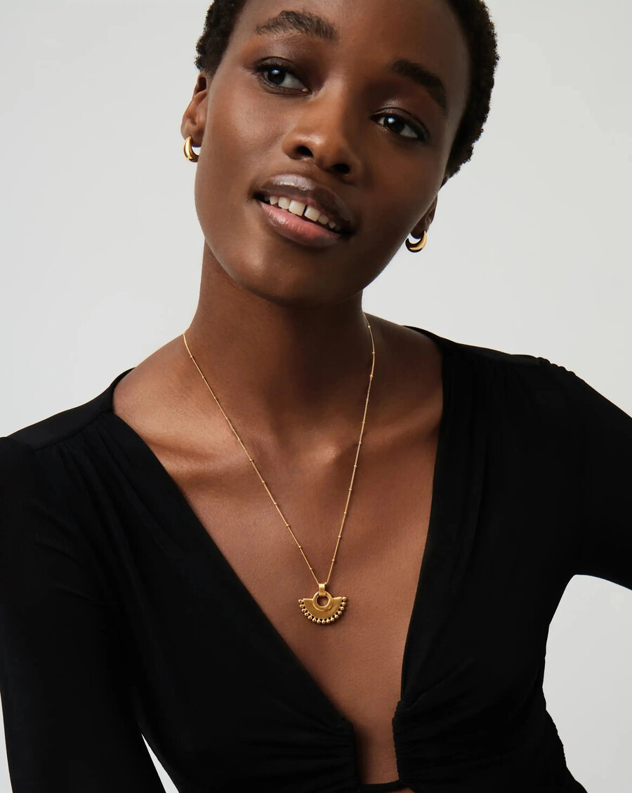 collier éventail zenyu - plaqué or 18 carats