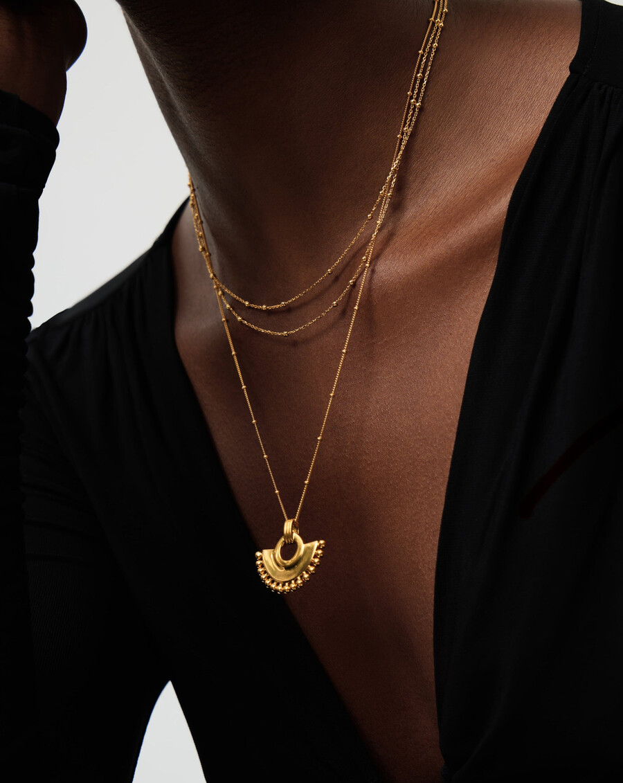 collier éventail zenyu - plaqué or 18 carats