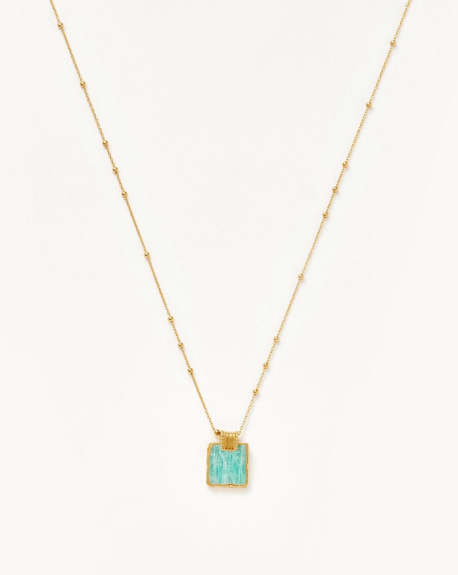 collier lena charm - plaqué or 18 caratsamazonite